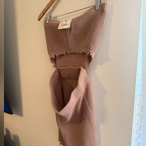 SER.O.YA x REVOLVE Tan Nude Strapless Sleeveless Cut Out Mini Dress Large NWT - Picture 3 of 16